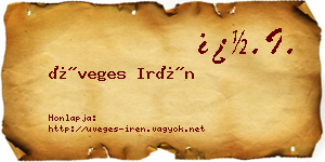 Üveges Irén névjegykártya